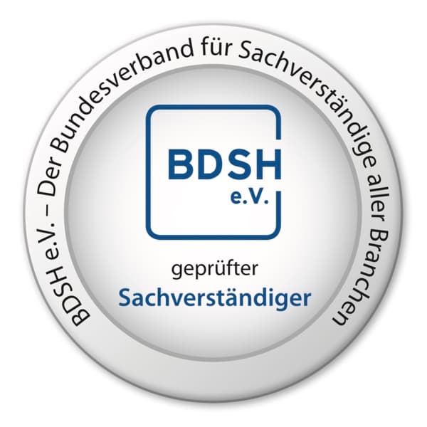 Siegel: BDSH e.V. – geprüfter Sachverständiger